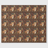 Pembroke Welsh Corgi im Viktorianischen Blumengart Geschenkpapier (Flach)