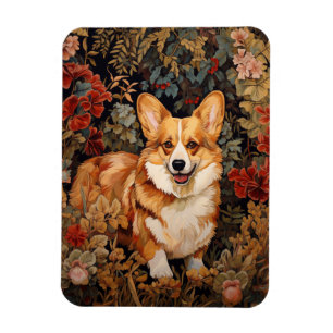 Pembroke Welsh Corgi im Viktorianischen Blumengart Magnet