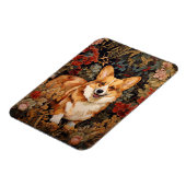 Pembroke Welsh Corgi im Viktorianischen Blumengart Magnet (Linke Seite)