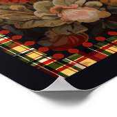 Pembroke Welsh Corgi im Viktorianischen Blumengart Poster (Ecke)