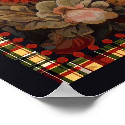 Pembroke Welsh Corgi im Viktorianischen Blumengart Poster (Ecke)