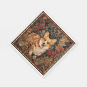 Pembroke Welsh Corgi im Viktorianischen Blumengart Serviette (Ecke)