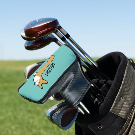 Pembroke Welsh Corgi Individuelle Name Golf Headcover (In Situ)