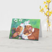 Pembroke Welsh Corgi Karte (Gelbe Blume)