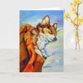 Pembroke Welsh Corgi Karte (Gelbe Blume)