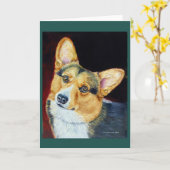 Pembroke Welsh Corgi Karte (Gelbe Blume)