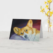 Pembroke Welsh Corgi Karte (Gelbe Blume)