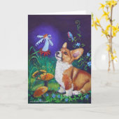 Pembroke Welsh Corgi Karte (Gelbe Blume)