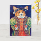 Pembroke Welsh Corgi Karte (Gelbe Blume)