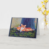 Pembroke Welsh Corgi Karte (Gelbe Blume)