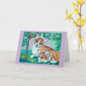 Pembroke Welsh Corgi Karte (Gelbe Blume)