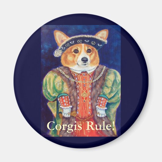 Pembroke Welsh Corgi King Magnets Magnet (Vorne)