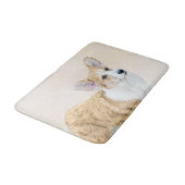 Pembroke Welsh Corgi Malerei - Original Hund Kunst Badematte (Schrägansicht)