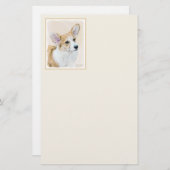 Pembroke Welsh Corgi Malerei - Original Hund Kunst Briefpapier (Vorne/Hinten)