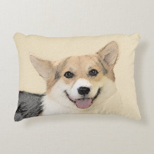 Pembroke Welsh Corgi Malerei - Original Hund Kunst Dekokissen