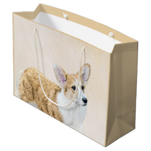 Pembroke Welsh Corgi Malerei - Original Hund Kunst Große Geschenktüte