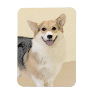 Pembroke Welsh Corgi Malerei - Original Hund Kunst Magnet