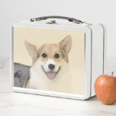 Pembroke Welsh Corgi Malerei - Original Hund Kunst Metall Brotdose (Beispiel)