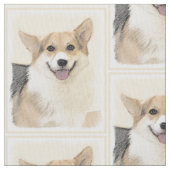 Pembroke Welsh Corgi Malerei - Original Hund Kunst Stoff (Nahaufnahme)