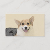 Pembroke Welsh Corgi Malerei - Original Hund Kunst Visitenkarte (Rückseite)