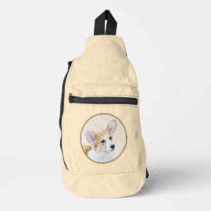 Pembroke Welsh Corgi Malerei Red Original Dog Art Crossbody Bag
