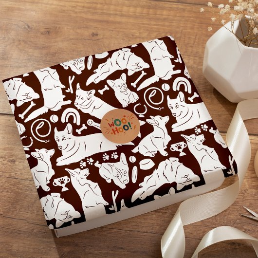 Pembroke Welsh Corgi nahtloses Muster Geschenkpapier