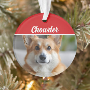 Pembroke Welsh Corgi Name Foto Weihnachtsfeiertag Ornament