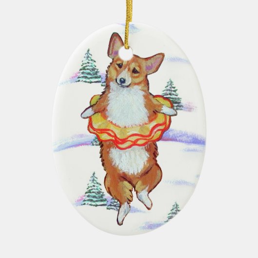 Pembroke Welsh Corgi Oval Ornament (Vorne)