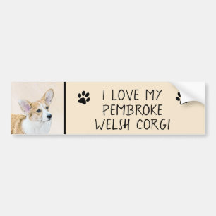 Pembroke Welsh Corgi Painting - Original Dog Art Autoaufkleber