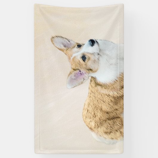 Pembroke Welsh Corgi Painting - Original Dog Art Banner (Vertikal)