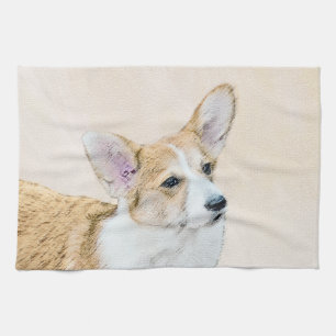 Pembroke Welsh Corgi Painting - Original Dog Art Geschirrtuch