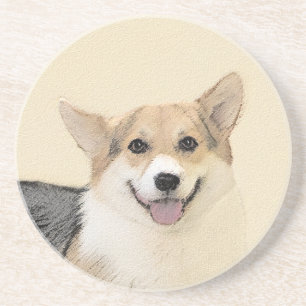 Pembroke Welsh Corgi Painting - Original Dog Art Getränkeuntersetzer