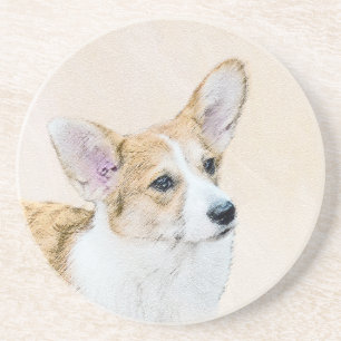 Pembroke Welsh Corgi Painting - Original Dog Art Getränkeuntersetzer