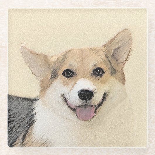 Pembroke Welsh Corgi Painting - Original Dog Art Glasuntersetzer (Vorderseite)