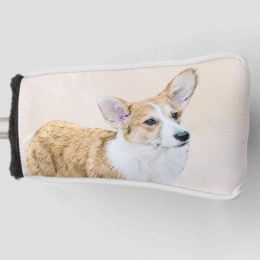 Pembroke Welsh Corgi Painting - Original Dog Art Golf Headcover (Vorderseite)