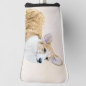 Pembroke Welsh Corgi Painting - Original Dog Art Golf Headcover (Rotieren 90)