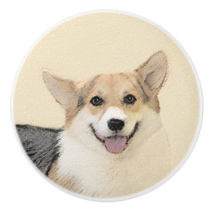 Pembroke Welsh Corgi Painting - Original Dog Art Keramikknauf