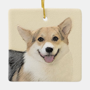 Pembroke Welsh Corgi Painting - Original Dog Art Keramikornament