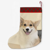 Pembroke Welsh Corgi Painting - Original Dog Art Kleiner Weihnachtsstrumpf (Rückseite)