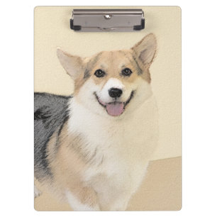 Pembroke Welsh Corgi Painting - Original Dog Art Klemmbrett