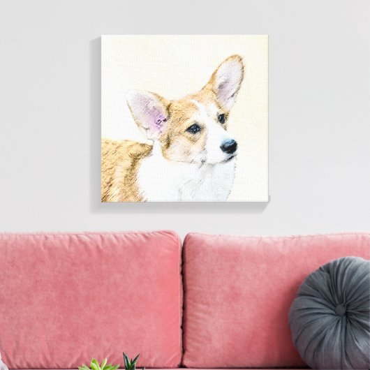 Pembroke Welsh Corgi Painting - Original Dog Art Leinwanddruck (Insitu (Wohnzimmer))
