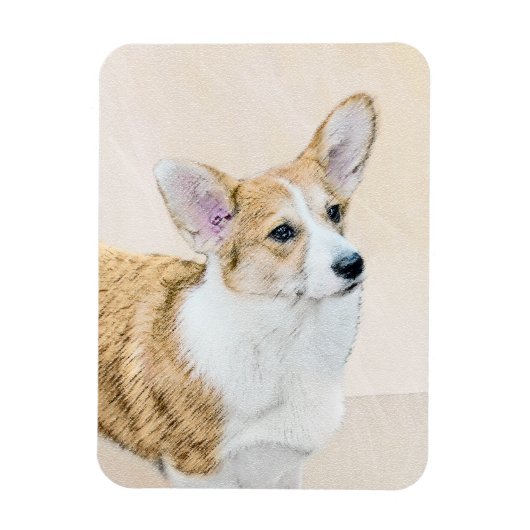 Pembroke Welsh Corgi Painting - Original Dog Art Magnet (Vertikal)