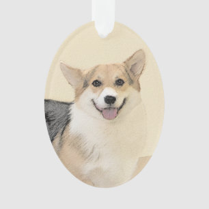 Pembroke Welsh Corgi Painting - Original Dog Art Ornament