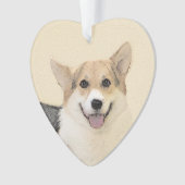 Pembroke Welsh Corgi Painting - Original Dog Art Ornament (Vorderseite)