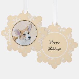 Pembroke Welsh Corgi Painting - Original Dog Art Ornament Karte