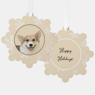 Pembroke Welsh Corgi Painting - Original Dog Art Ornament Karte