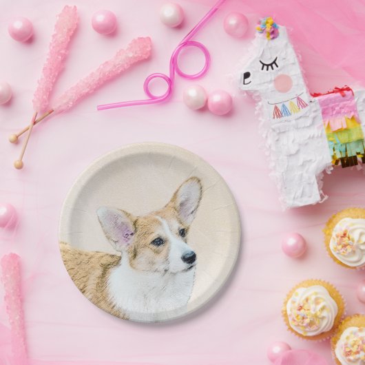 Pembroke Welsh Corgi Painting - Original Dog Art Pappteller (Party)