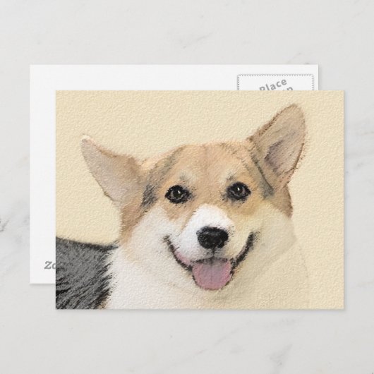 Pembroke Welsh Corgi Painting - Original Dog Art Postkarte (Vorne/Hinten)