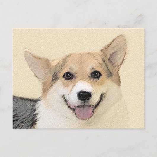 Pembroke Welsh Corgi Painting - Original Dog Art Postkarte (Vorderseite)