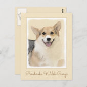 Pembroke Welsh Corgi Painting - Original Dog Art Postkarte (Vorne/Hinten)